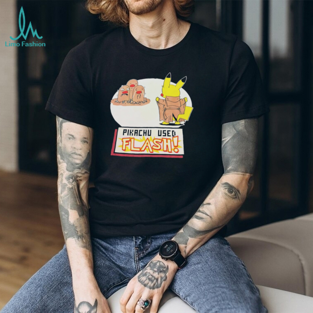 Pikachu Used Flash Funny Diglett Pokemon Parody T Shirt Pikachu Used Flash Funny Diglett Pokemon Parody T Shirt