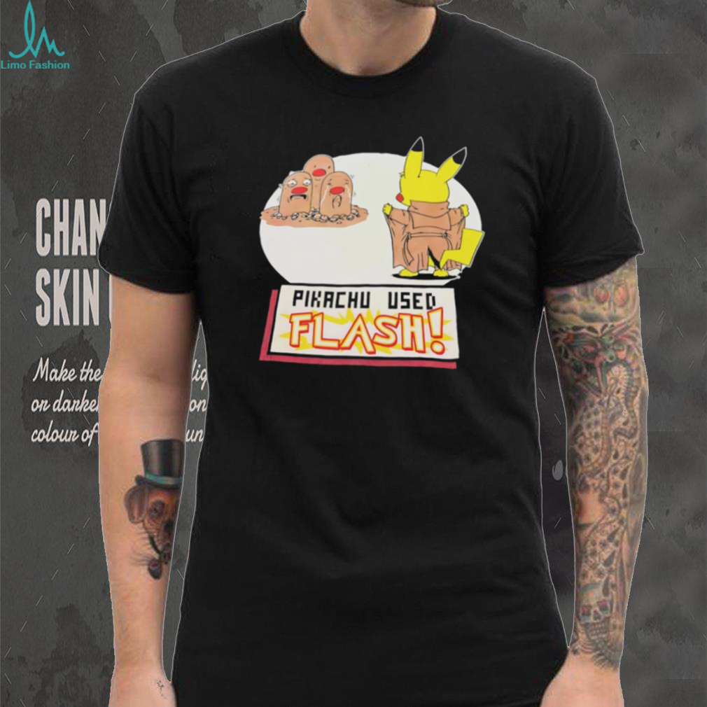 Pikachu Used Flash Funny Diglett Pokemon Parody T Shirt Pikachu Used Flash Funny Diglett Pokemon Parody T Shirt