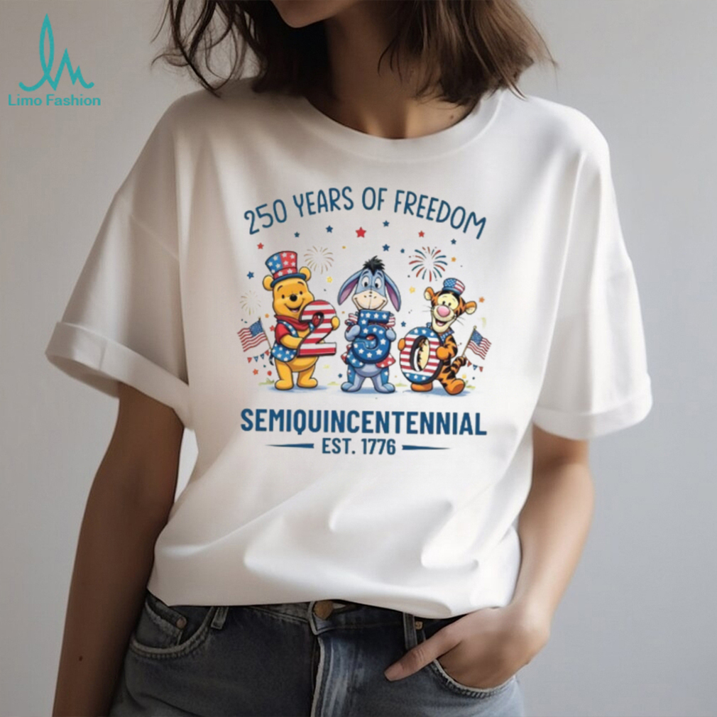 Pooh Eeyore Tigger Semiquincentennial 250 Years of Freedom 2026 T Shirt Pooh Eeyore Tigger Semiquincentennial 250 Years of Freedom 2026 T Shirt