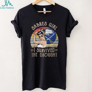 Sabres Girl I Survived The Drought Vintage Buffalo Hockey T Shirt