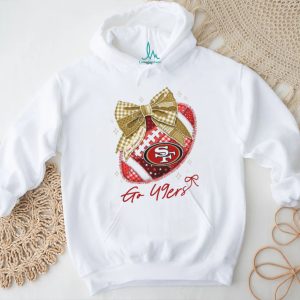 San Francisco 49ers Go 49ers Football Coquette Ribbon T Shirt