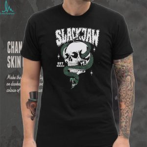 Slackjaw Skull and Snake Est MMXIII Metal Gothic Graphic T Shirt