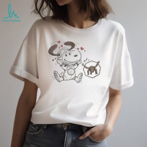 Snoopy Astronaut Space Dance Hearts Retro Cartoon Aesthetic Fan Gift Men Women T Shirt