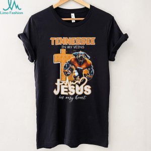 Tennessee VolunT Shirtrs Football Fan T Shirt Tennessee In My Veins Jesus In My Heart