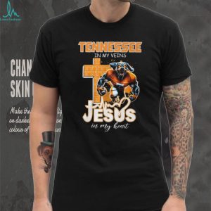 Tennessee VolunT Shirtrs Football Fan T Shirt Tennessee In My Veins Jesus In My Heart