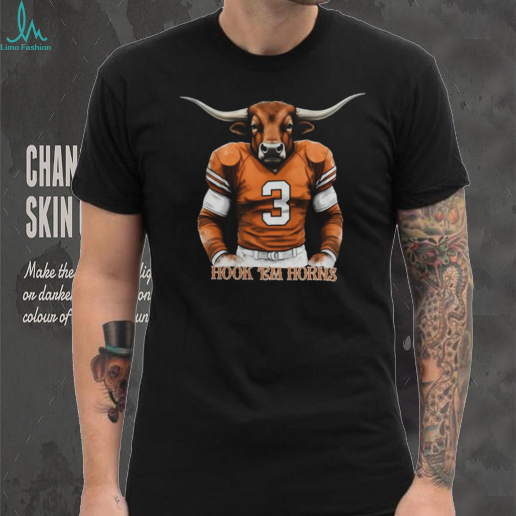 Texas Longhorns #3 Longhorn Mascot Football Jersey Style T Shirt Texas Longhorns #3 Longhorn Mascot Football Jersey Style T Shirt