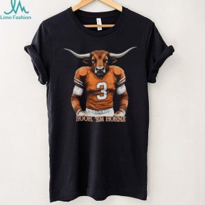 Texas Longhorns #3 Longhorn Mascot Football Jersey Style T Shirt