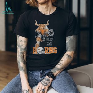 Texas Longhorns Hook 'Em Horns Football Mascot Action Graphic T Shirt