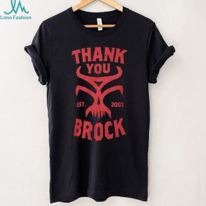 Thank You Brock Est 2002 Red Beast Incarnate Logo Wrestling Fan T Shirt