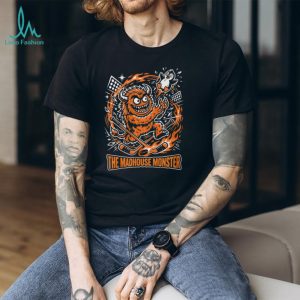 The Madhouse Monster Orange Hockey Beast Mascot Graphic Sports T Shirt