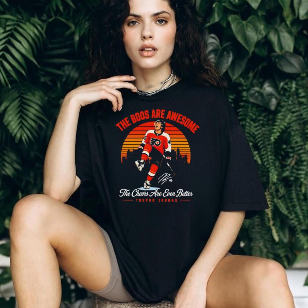 Trevor Zegras Anaheim Ducks The Boos Are Awesome Retro Sunset Fan T Shirt Trevor Zegras Anaheim Ducks The Boos Are Awesome Retro Sunset Fan T Shirt