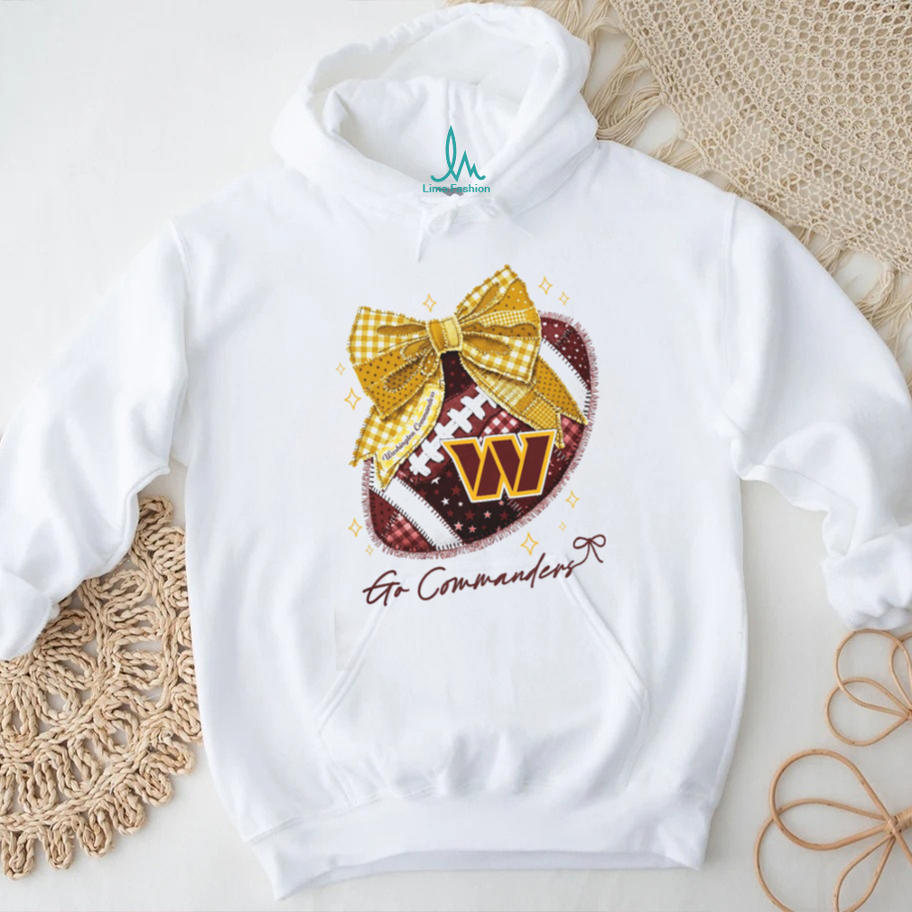 Washington Commanders Go Commanders Football Bow T Shirt Washington Commanders Go Commanders Football Bow T Shirt