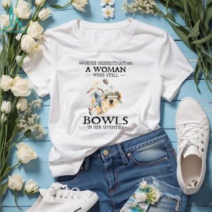 70s Bowling Woman Active Senior Bowler T Shirt
