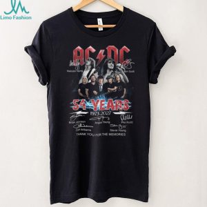 AC DC 54 Years 1973 2027 Band Signatures Tribute T Shirt AC DC 54 Years 1973 2027 Band Signatures Tribute T Shirt