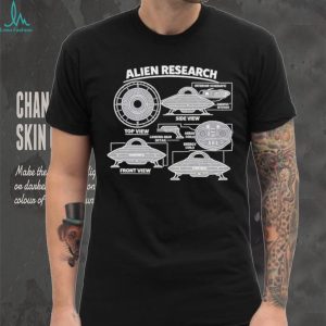 Alien Research UFO Schematic Science Fiction Graphic T Shirt Alien Research UFO Schematic Science Fiction Graphic T Shirt