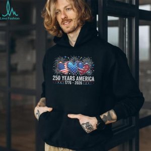 America 250 Years 1776 2026 Patriotic Fireworks Hearts T Shirt
