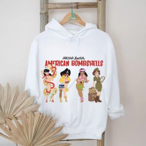 American Bombshells Pin Up Girl Style Retro Illustration T Shirt