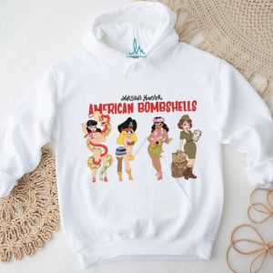 American Bombshells Pin Up Girl Style Retro Illustration T Shirt