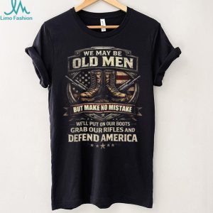 American Veteran Old Men Rifle Boots Patriotic Freedom T Shirt