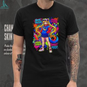 Anime Streetwear Girl Graffiti Moon Prism Style T Shirt