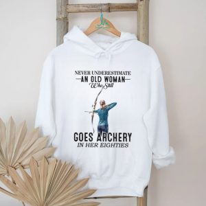 Archery Old Woman Eighties Bow Hunter Athlete Graphic T Shirt