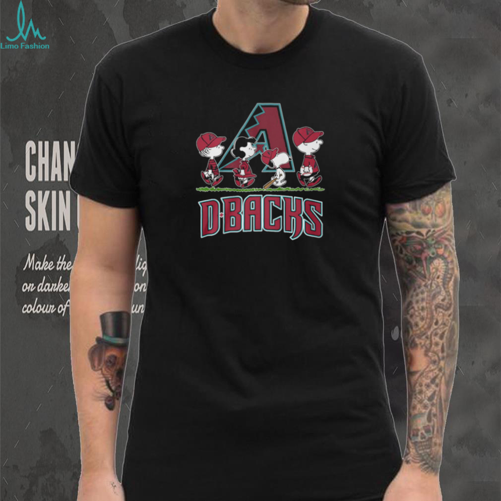 Arizona Diamondbacks Peanuts Snoopy Charlie Brown Lucy Walking Red Black Teal Baseball T Shirt Arizona Diamondbacks Peanuts Snoopy Charlie Brown Lucy Walking Red Black Teal Baseball T Shirt