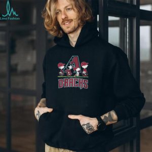 Arizona Diamondbacks Peanuts Snoopy Charlie Brown Lucy Walking Red Black Teal Baseball T Shirt