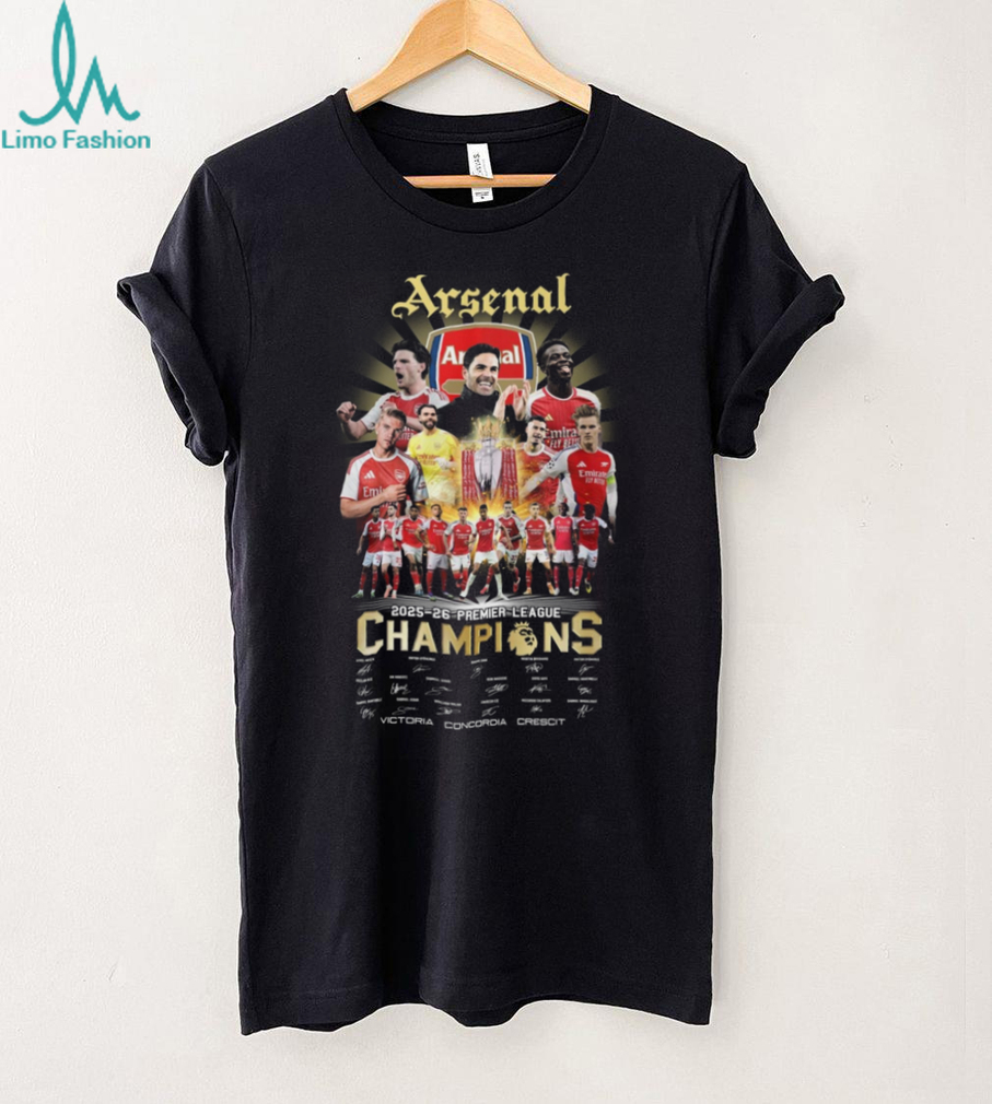 Arsenal 2025 26 Premier League Champions Signature T Shirt Arsenal 2025 26 Premier League Champions Signature T Shirt