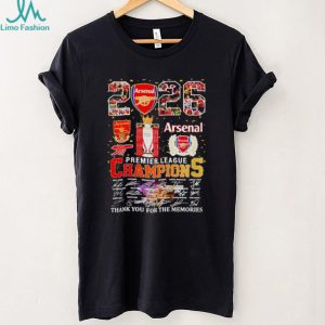 Arsenal Premier League Champions 2026 Signatures T Shirt