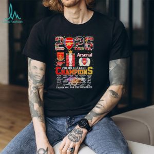 Arsenal Premier League Champions 2026 Signatures T Shirt