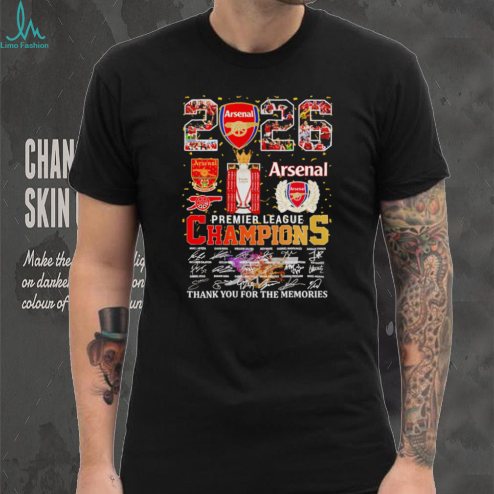 Arsenal Premier League Champions 2026 Signatures T Shirt Arsenal Premier League Champions 2026 Signatures T Shirt