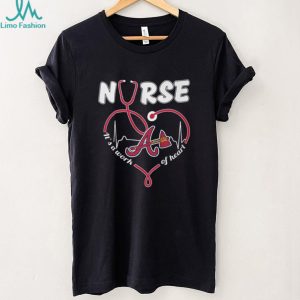 Atlanta Baseball Nurse T Shirt Nursing Heartbeat Professional Fan T Shirt