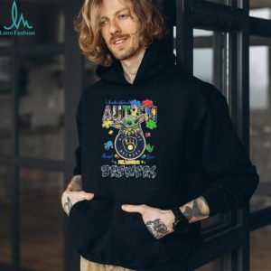 Baby Yoda Grogu Holding Milwaukee Brewers Logo Autism Awareness Colorful Puzzle T Shirt