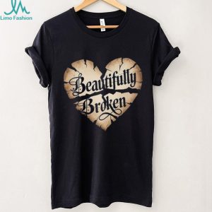 Beautifully Broken Heart Grunge Aesthetic Minimalist T Shirt