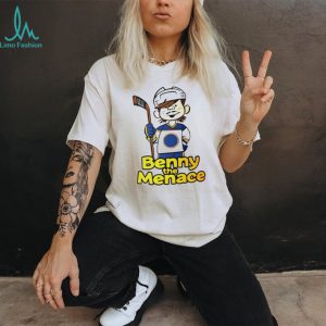 Benny the Menace Hockey Character T Shirt Funny Youth Hockey Graphic T Shirt Sports Fan Cartoon Mascot Shirt