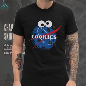 Blue Cookie Monster Space NASA Logo Parody Graphic T Shirt