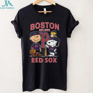 Boston Red Sox Est 1901 Peanuts Charlie Brown and Snoopy Baseball T Shirt