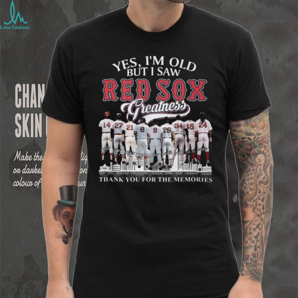 Boston Red Sox Greatness Legends Lineup Thank You For Memories T Shirt Boston Red Sox Greatness Legends Lineup Thank You For Memories T Shirt
