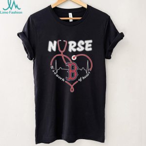 Boston Red Sox Nurse T Shirt MLB Baseball It's a Work of Heart Nursing T Shirt