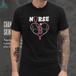 Boston Red Sox Nurse Work Of Heart Stethoscope Red Logo T Shirt