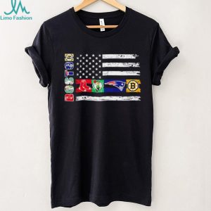 Boston Sports Teams American Flag Distressed T Shirt