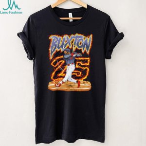 Buxton 25 Baseball Player Flame Sports Fan T Shirt