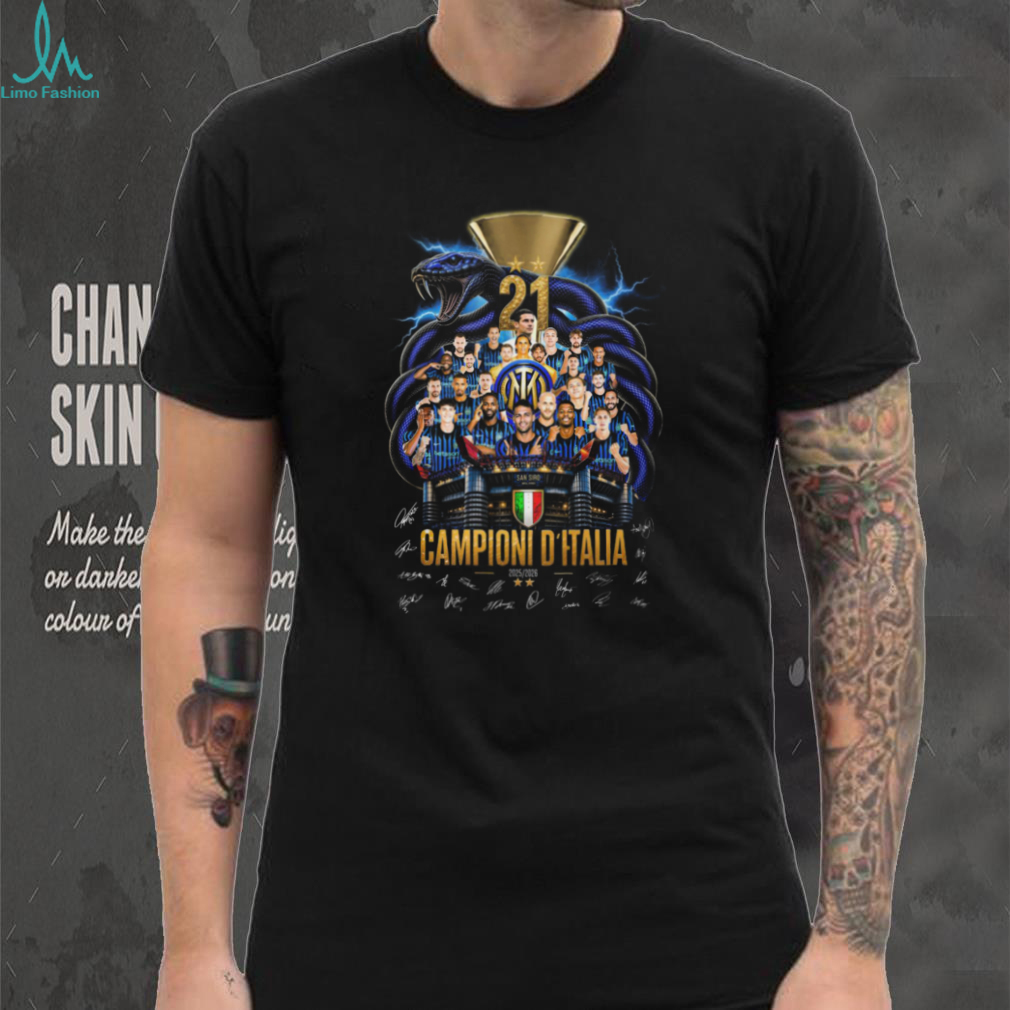 Campioni D Italia 21 Inter Milan Soccer Team Stadium Snake Gold T Shirt Campioni D Italia 21 Inter Milan Soccer Team Stadium Snake Gold T Shirt