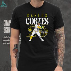 Carlos Cortes Oakland Baseball Star Action Graphic Athletic T Shirt