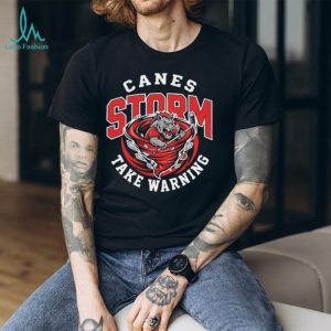 Carolina Hurricanes Canes Storm Take Warning Hockey Mascot Vintage Retro Men Women Fans T Shirt