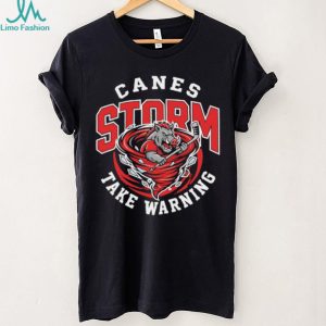 Carolina Hurricanes Canes Storm Take Warning Hockey Mascot Vintage Retro Men Women Fans T Shirt