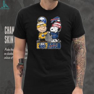 Charlie Brown And Snoopy Fist Bump Buffalo Sabres And Bills City T Shirt