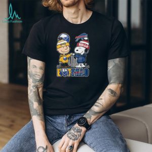Charlie Brown And Snoopy Fist Bump Buffalo Sabres And Bills City T Shirt