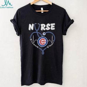 Chicago Baseball Nurse T Shirt Cute Stethoscope Heart Professional Apparel