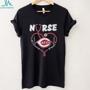 Cincinnati Baseball Nurse T Shirt It's A Work Of Heart Stethoscope Design